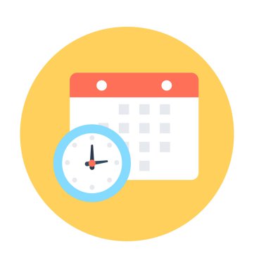 Zamanlama düz vektör simgesi