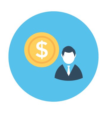 İşadamı Düz Vektör Simgesi