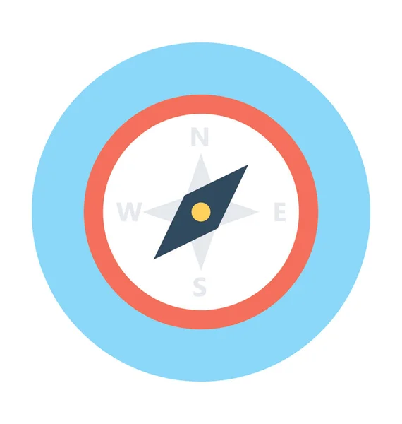 Значок Плоского Вектора Компаса — стоковый вектор