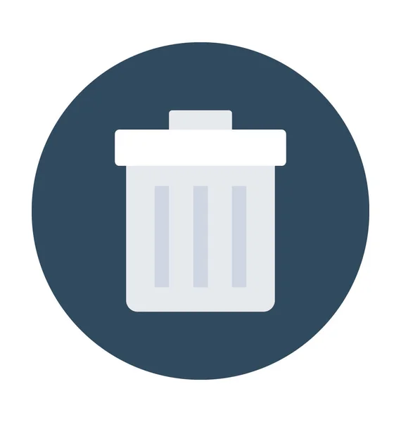 Dustbin Flat Vector Icon — Stock Vector