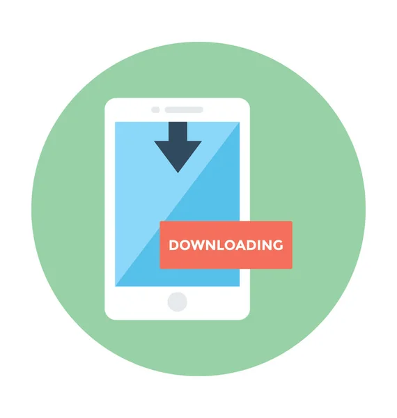 Mobile Downloading Icona Vettoriale — Vettoriale Stock