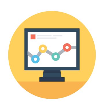 Çizgi grafik vektör simgesi