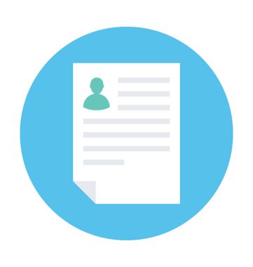 CV düz vektör simgesi