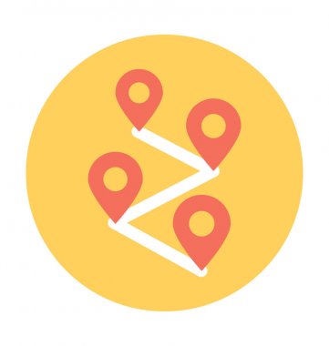 Yer mesafe vektör simgesi