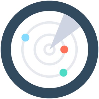 Radar düz vektör simgesi