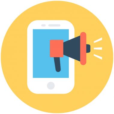 Mobil reklam vektör simgesi