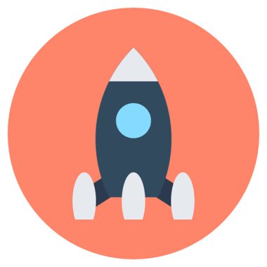 roket düz vektör simgesi