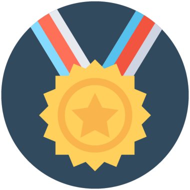 Rozet düz vektör simgesi