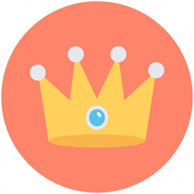 taç düz vektör simgesi