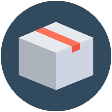 Paket düz vektör simgesi