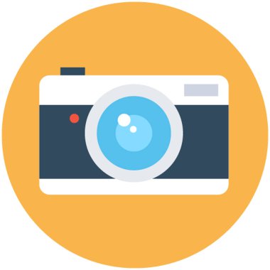 kamera düz vektör simgesi