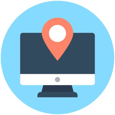 Online harita vektör simgesi