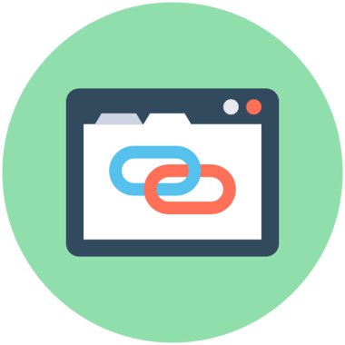 URL düz vektör simgesi