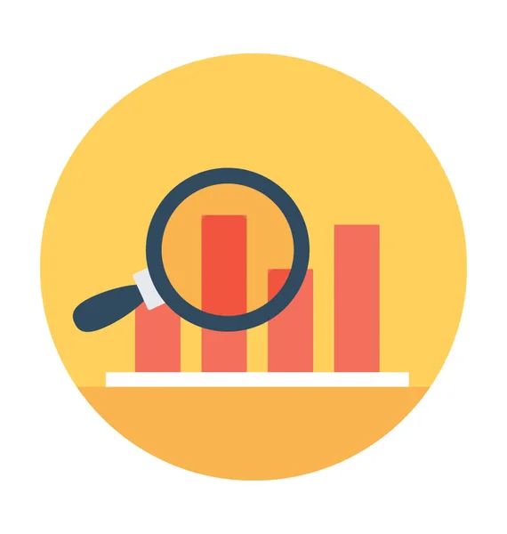 Icona vettoriale grafico di ricerca — Vettoriale Stock