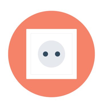 soket düz vektör simgesi