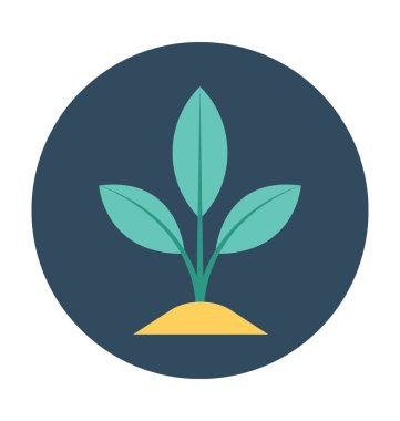 Fidan düz vektör simgesi