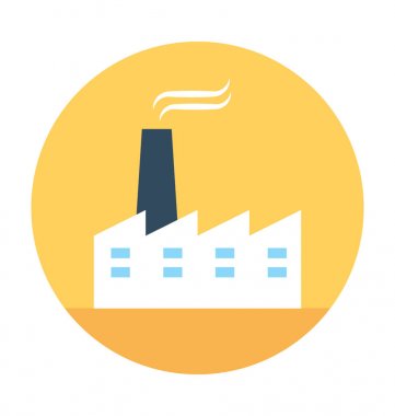 Fabrika Düz Vektör Simgesi