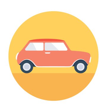 Otomobil Düz Vektör Simgesi