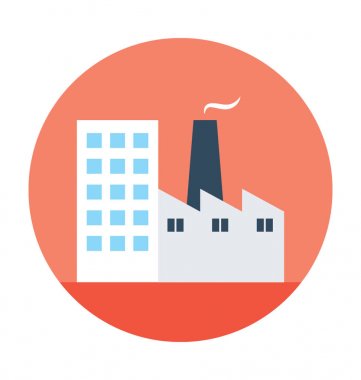 Fabrika Düz Vektör Simgesi