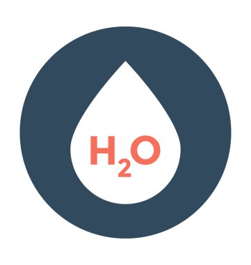 H2O düz vektör simgesi