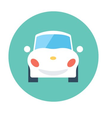 Otomobil Düz Vektör Simgesi