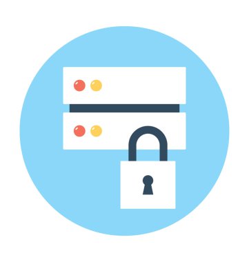 Sunucu güvenlik vektör simgesi