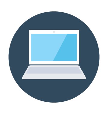 Laptop Düz Vektör Simgesi