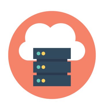 Sunucu bulut vektör simgesi