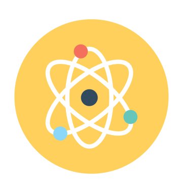 Atom düz vektör simgesi