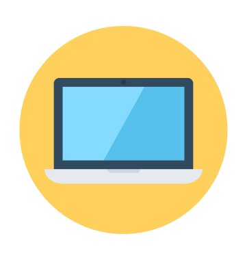 Laptop Düz Vektör Simgesi