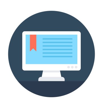 E öğrenme vektör simgesi