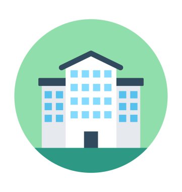 okul düz vektör simgesi