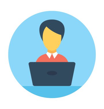 Öğrenci düz vektör simgesi