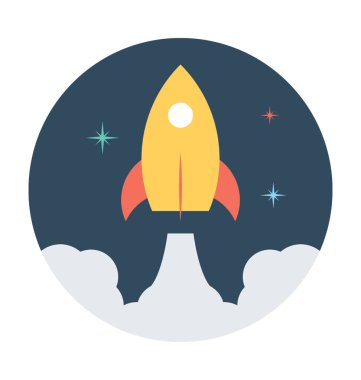 roket düz vektör simgesi