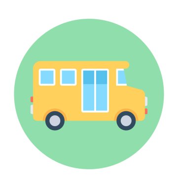 Otobüs Düz Vektör Simgesi