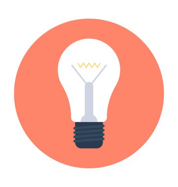 Ampul Düz Vektör Simgesi