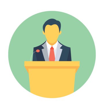 Konuşma düz vektör simgesi