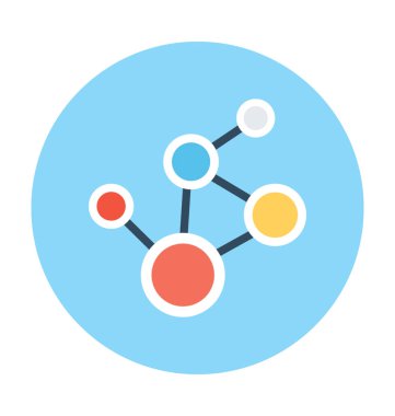 Atom düz vektör simgesi