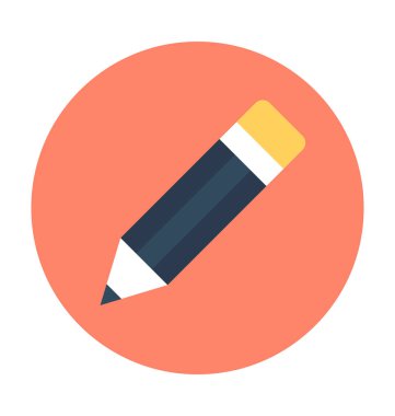 kalem düz vektör simgesi