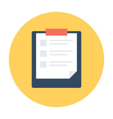 Kontrol Listesi Düz Vektör Simgesi