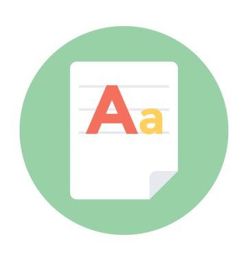 Alfabe düz vektör simgesi