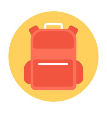 Sırt çantası düz vektör simgesi