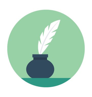 Tüy kalem vektör simgesi