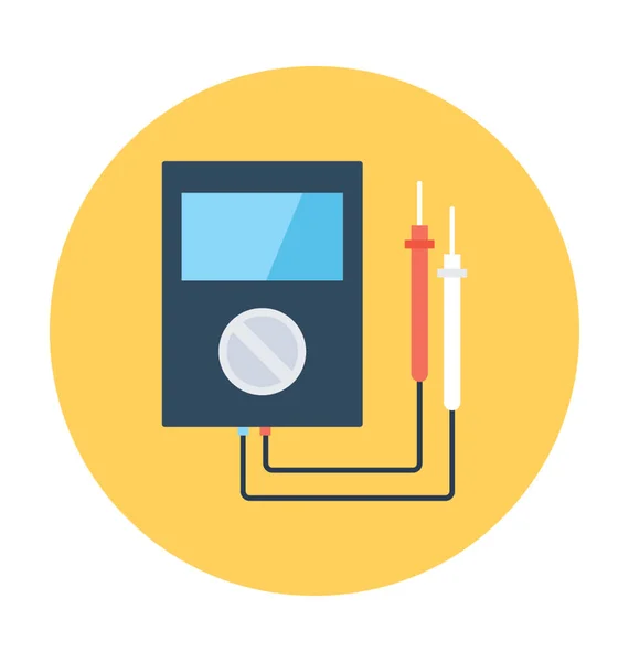 Ícone Vetor Plano Voltímetro —  Vetores de Stock
