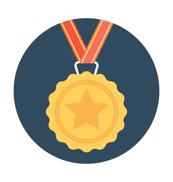 Medal Flat Vector Icon — Stock Vector