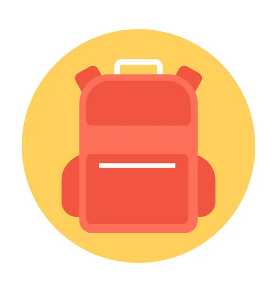 Mochila Plana Vector Icono — Vector de stock