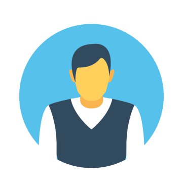 İstemci düz vektör simgesi