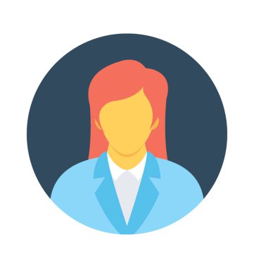 Resepsiyonist düz vektör simgesi