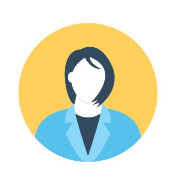 iş kadını düz vektör simgesi