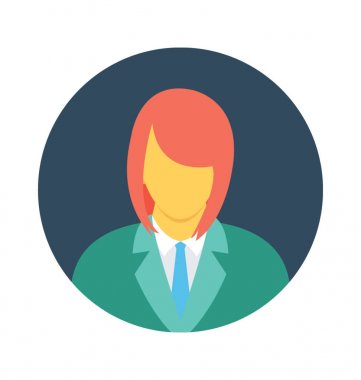 iş kadını düz vektör simgesi